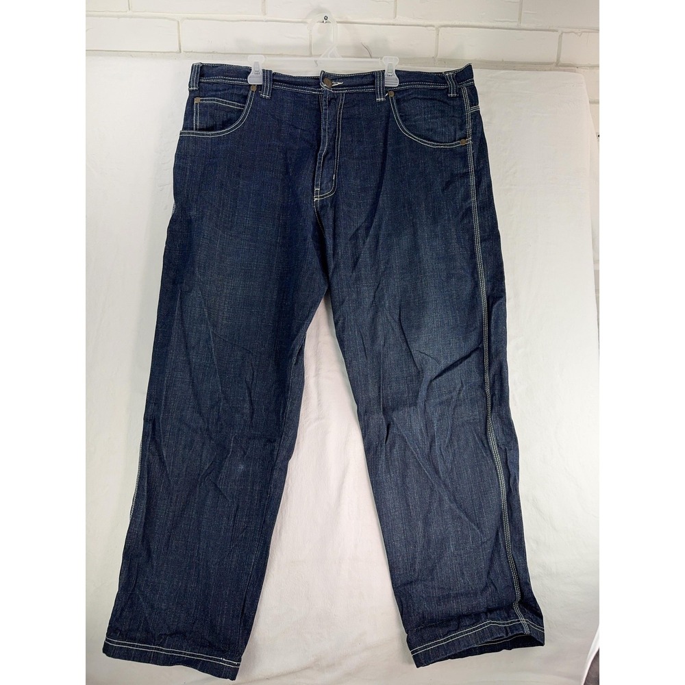 Rock & Republic Jeans Mens 44x32 Dark‎ Wash Blue Relaxed Straight Leg Denim